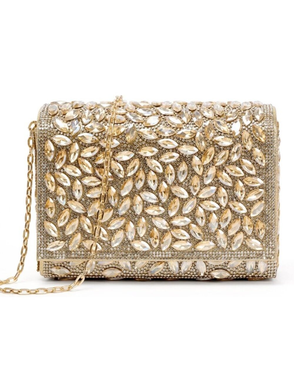 Sparkly Rhinestone Clutch Purse for Women | Crystal Evening Bag with Chain for